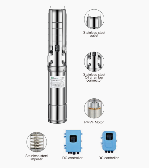 3"AC/DC BRUSHLESS SSIMPELLER SOLAR PUMP