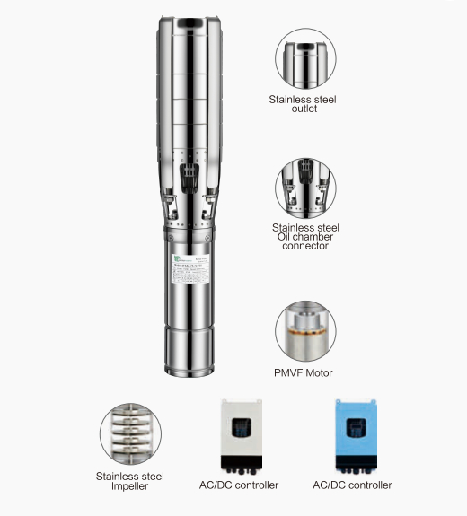 4"6"AC/DC BRUSHLESS SSIMPELLER SOLAR PUMP