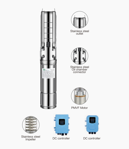4"DC BRUSHLESS SSIMPELLER SOLAR PUMP